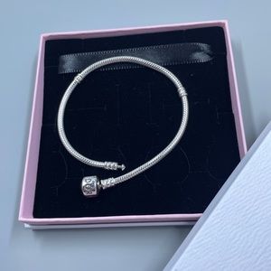 Authentic Pandora Snake Chain Charm Bracelet Sterling Silver Moments with Box